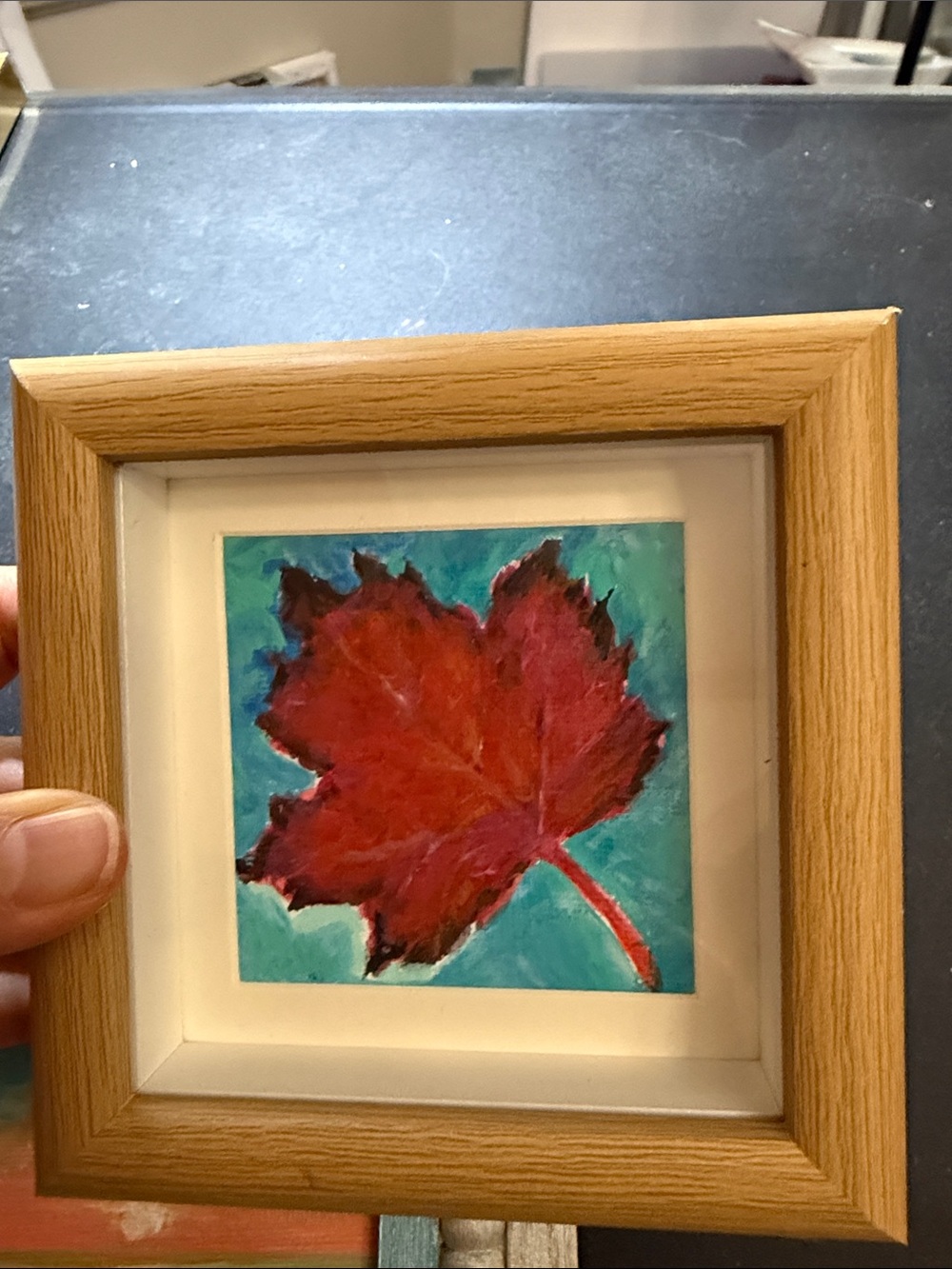 Original Framed Red Maple Leaf Wall Art